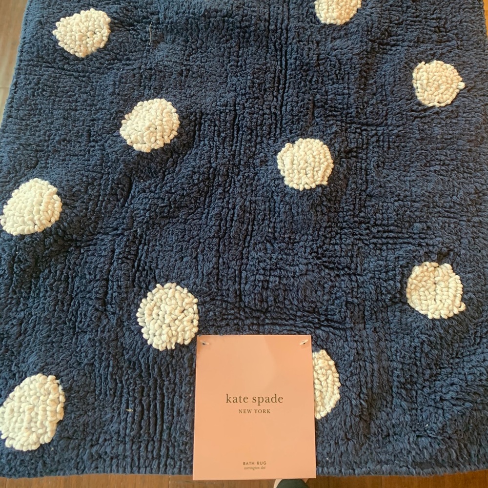 kate spade deco dot cotton rug bath mat nwt